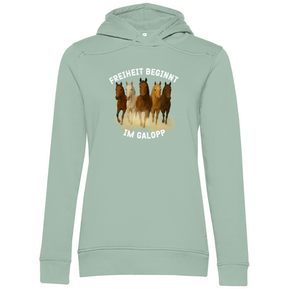 Galopp ist Freiheit - Bio-Hoodie für Damen