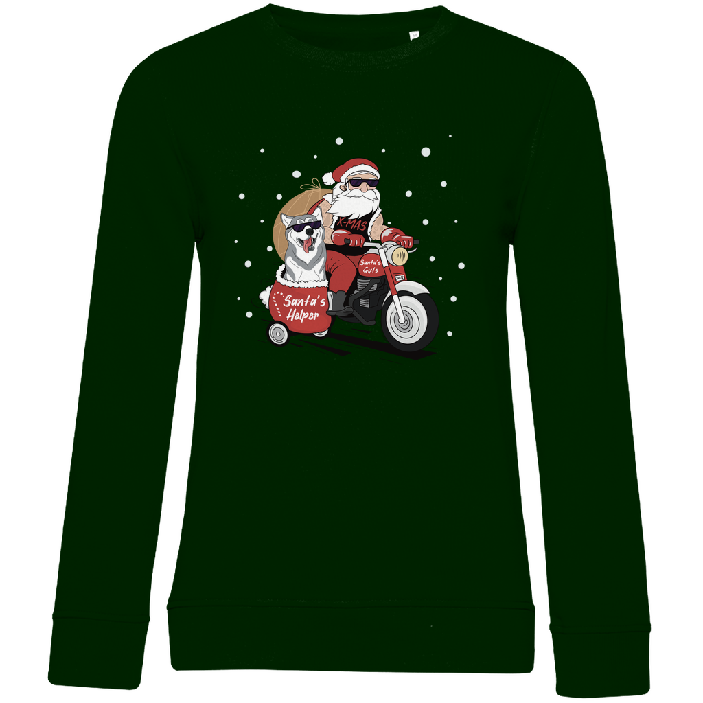 Biker Santa - Bio-Sweatshirt für Damen-Weihnachten