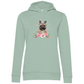 Flower Französische Bulldoge - Bio-Hoodie für Damen