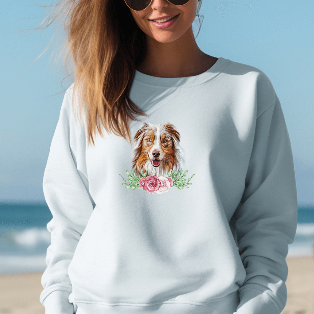 Flower Australian Shepherd - Sweatshirt für Damen