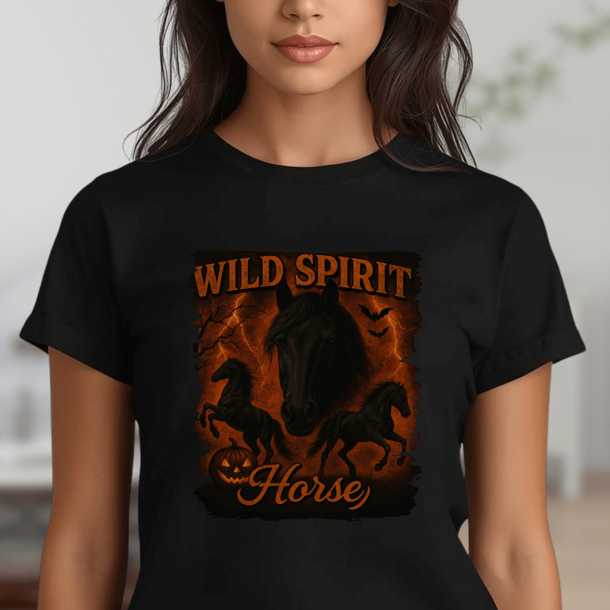 Black & Fire Horse - T-Shirt für Damen