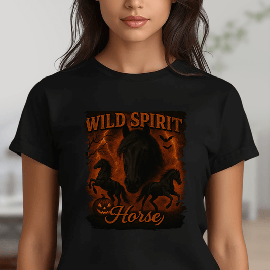 Black & Fire Horse - T-Shirt für Damen