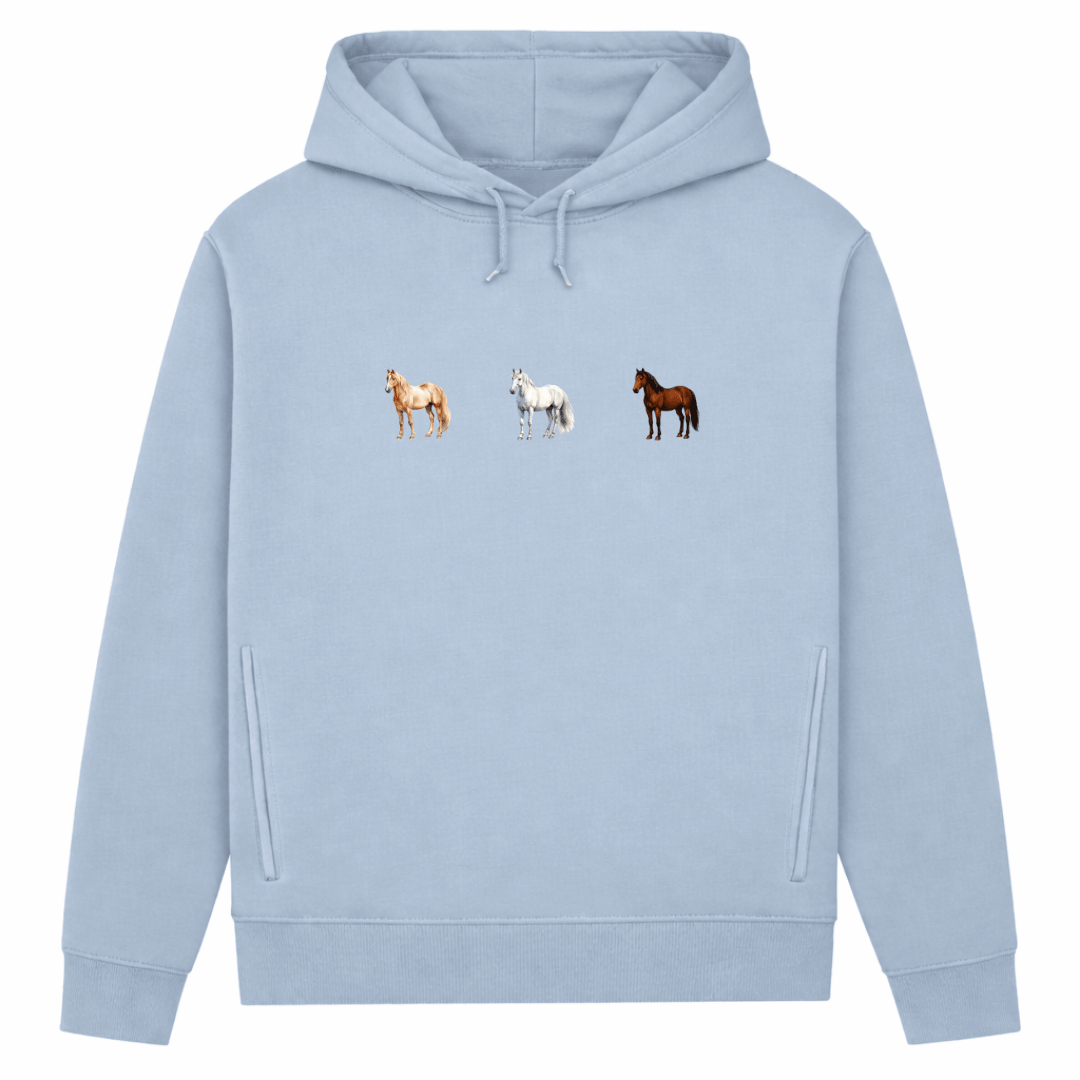 Pferde Trio – Hoodie aus Bio-Baumwolle für Damen