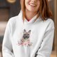 Flower Französische Bulldoge - Bio-Hoodie für Damen