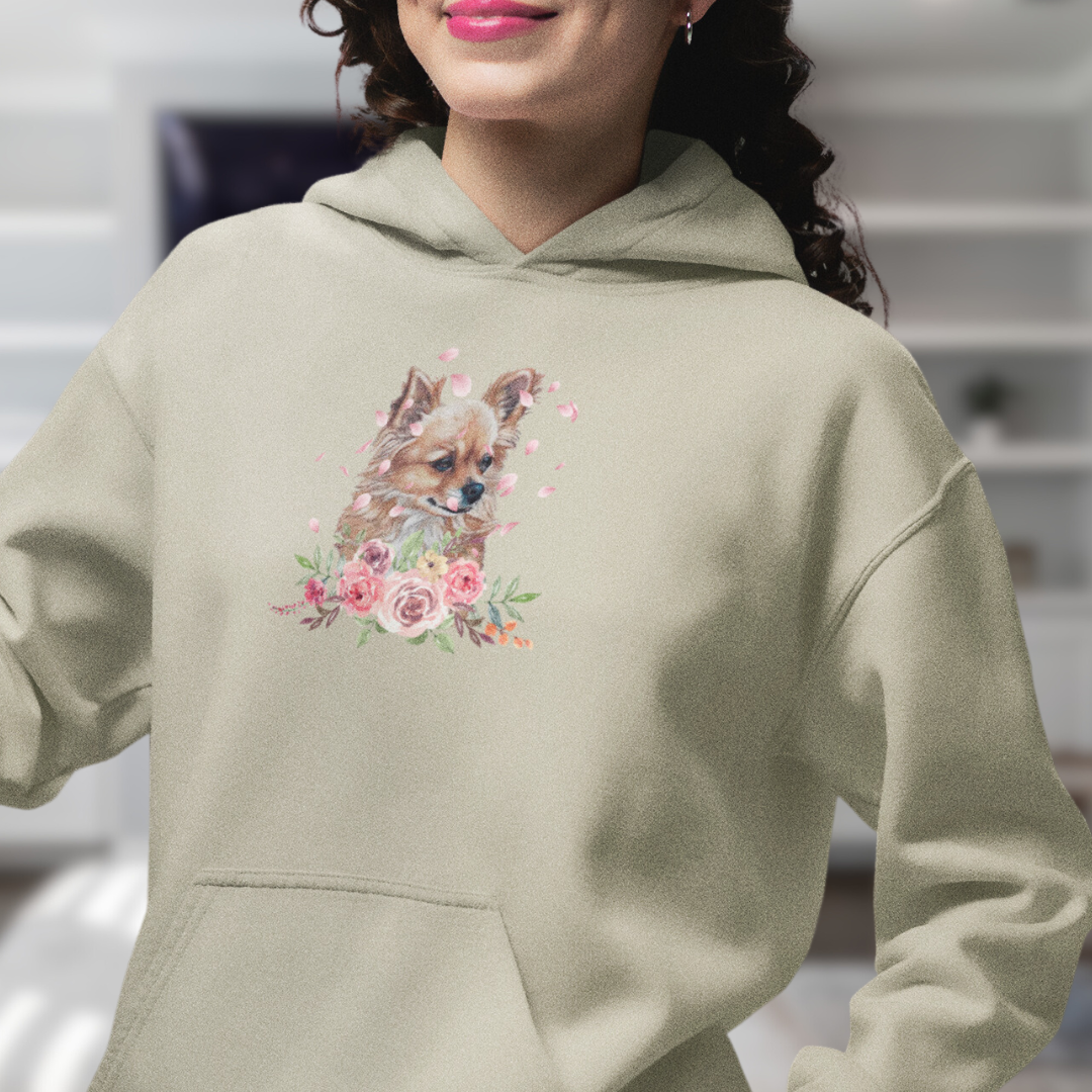 Flower Chihuahua - Bio-Hoodie für Damen