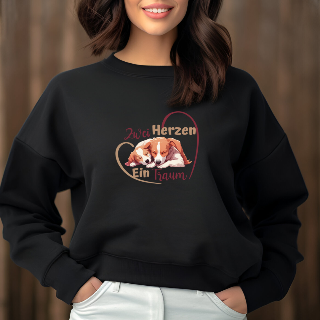 Zwei Herzen - Bio-Sweatshirt für Damen