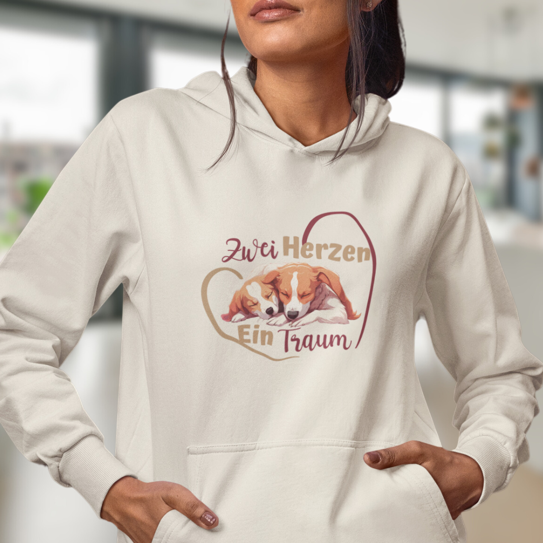 Zwei Herzen - Bio-Hoodie für Damen