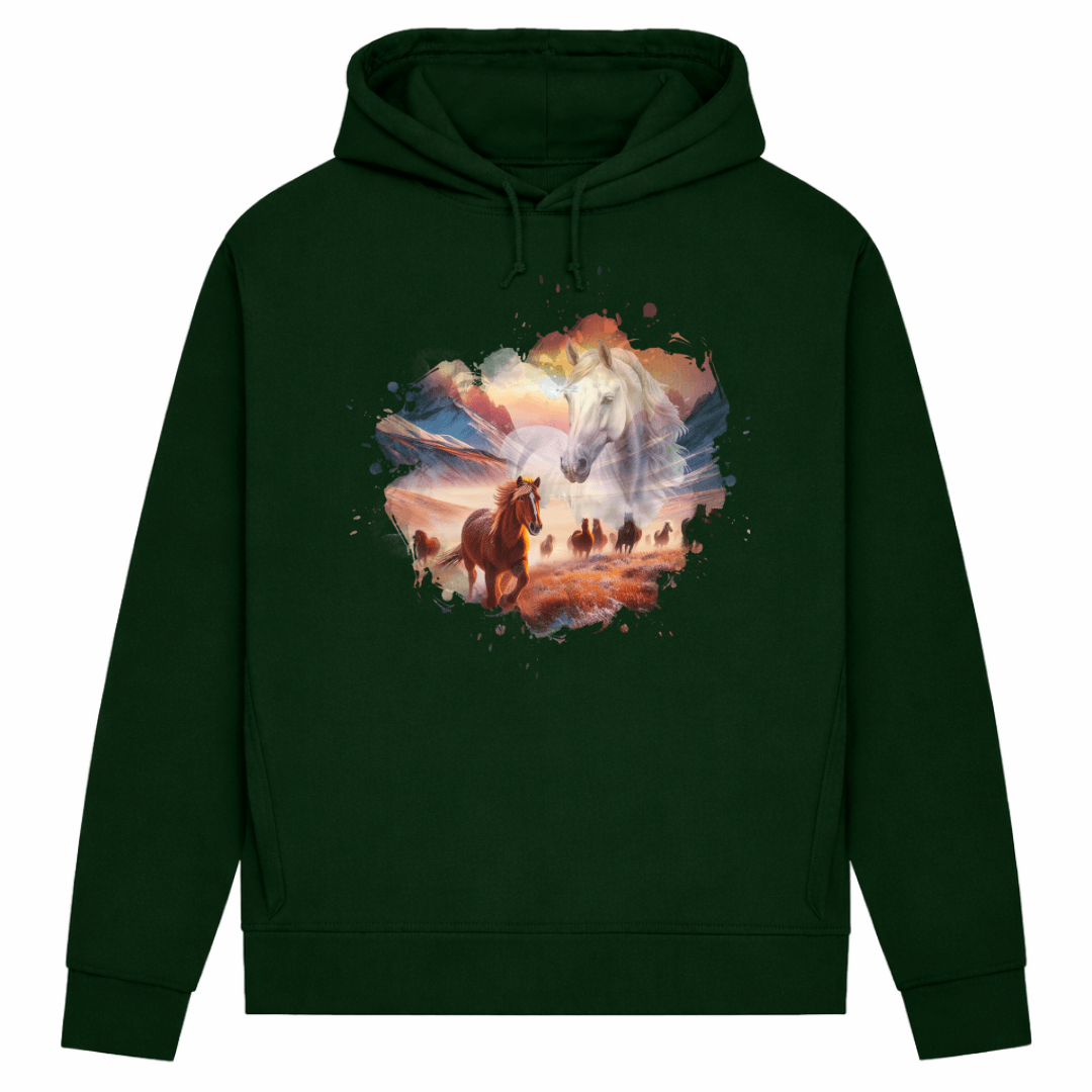 Liebe zu Pferden - Hoodie aus Bio-Baumwolle für Damen