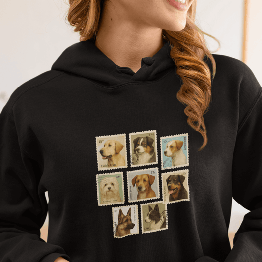 Briefmarken - Bio-Hoodie für Damen