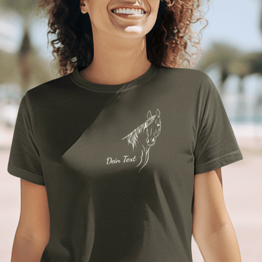 Pferdeliebe - T-Shirt für Damen-Dein Wunschtext