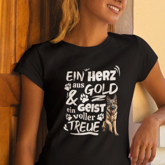 Herz aus Gold - T-Shirt für Damen