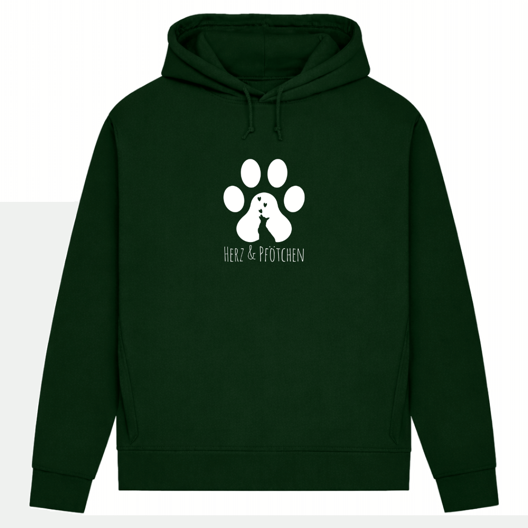 Herz und Pfötchen– Hoodie aus Bio-Baumwolle für Damen
