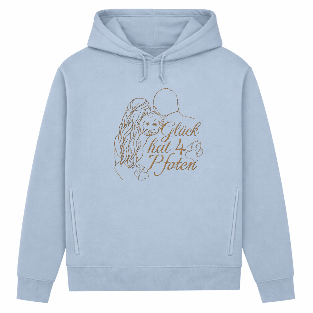 Vier Pfoten– Hoodie aus Bio-Baumwolle für Damen