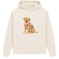 Labrador Damen Bio-Hoodie – Vintage-Patchwork-Look mit Herz
