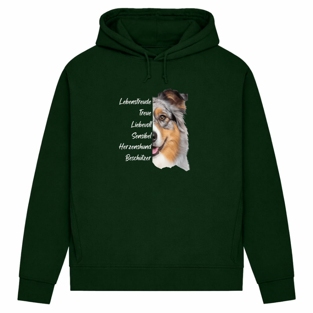 Australian Shepherd – Hoodie aus Bio-Baumwolle für Damen