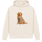 Golden Retriever Damen Bio-Hoodie – Patchwork-Look mit Herz