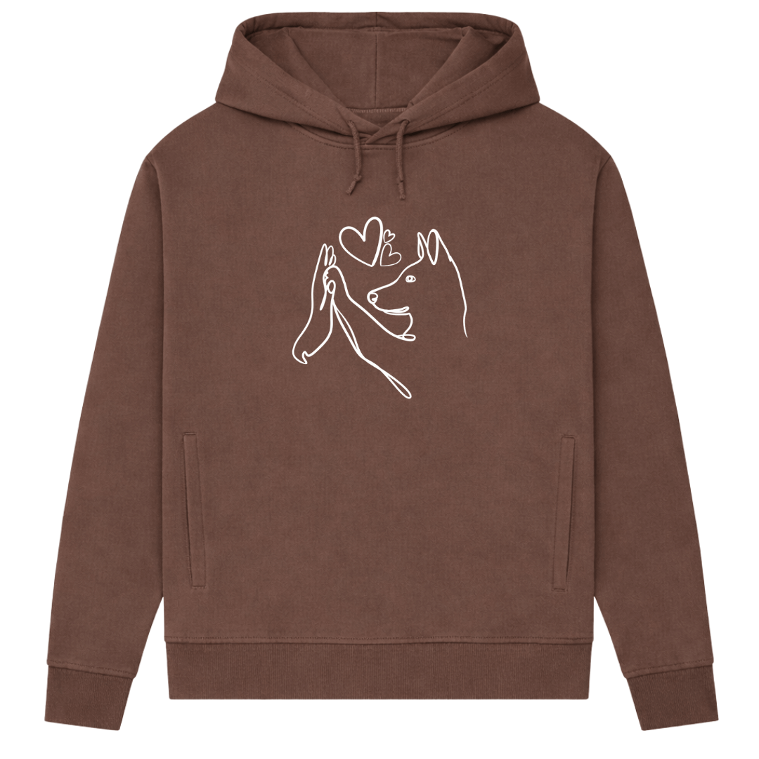 Wahre Liebe Stehohren– Hoodie aus Bio-Baumwolle für Damen