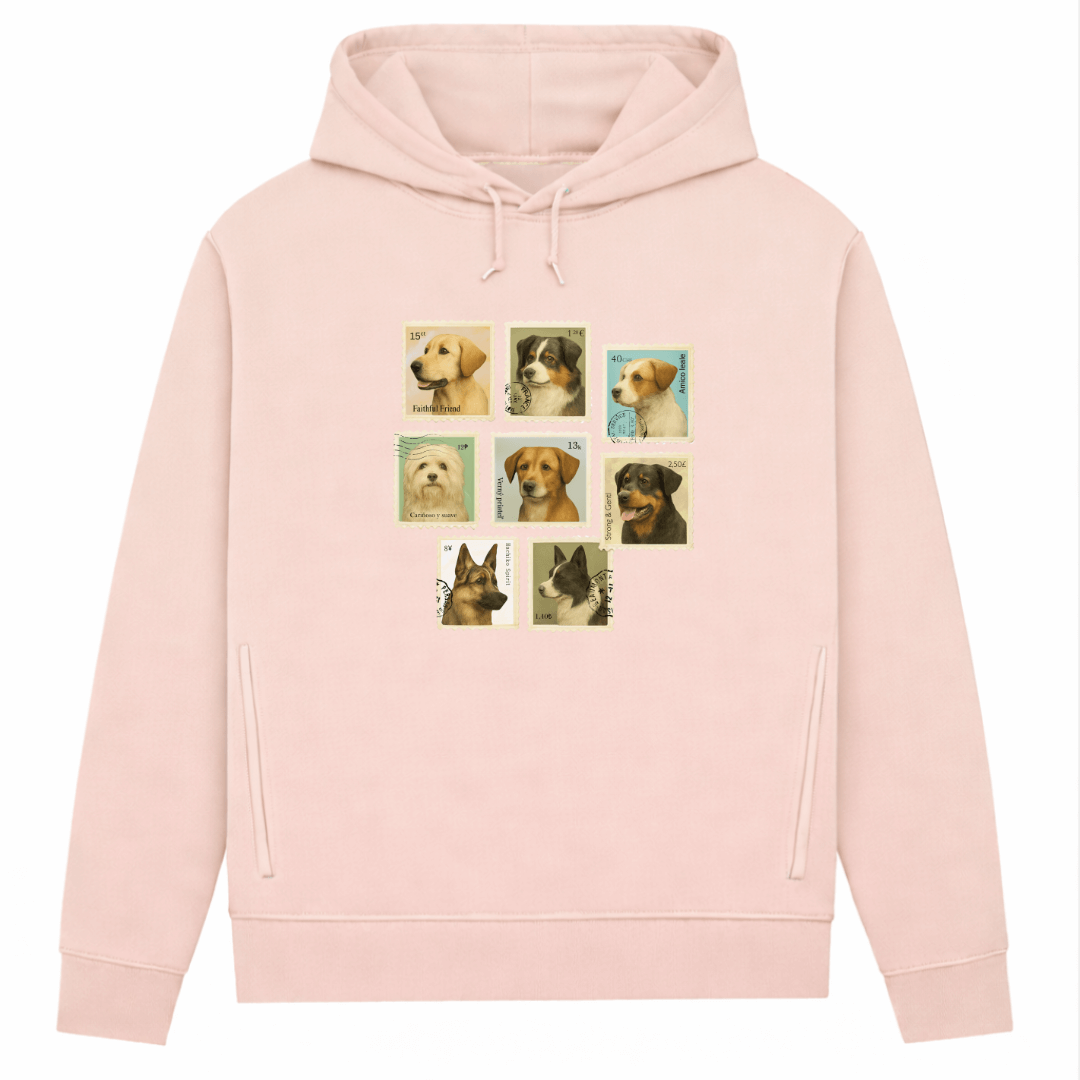 Briefmarken – Hoodie aus Bio-Baumwolle für Damen