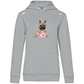 Flower Französische Bulldoge - Bio-Hoodie für Damen