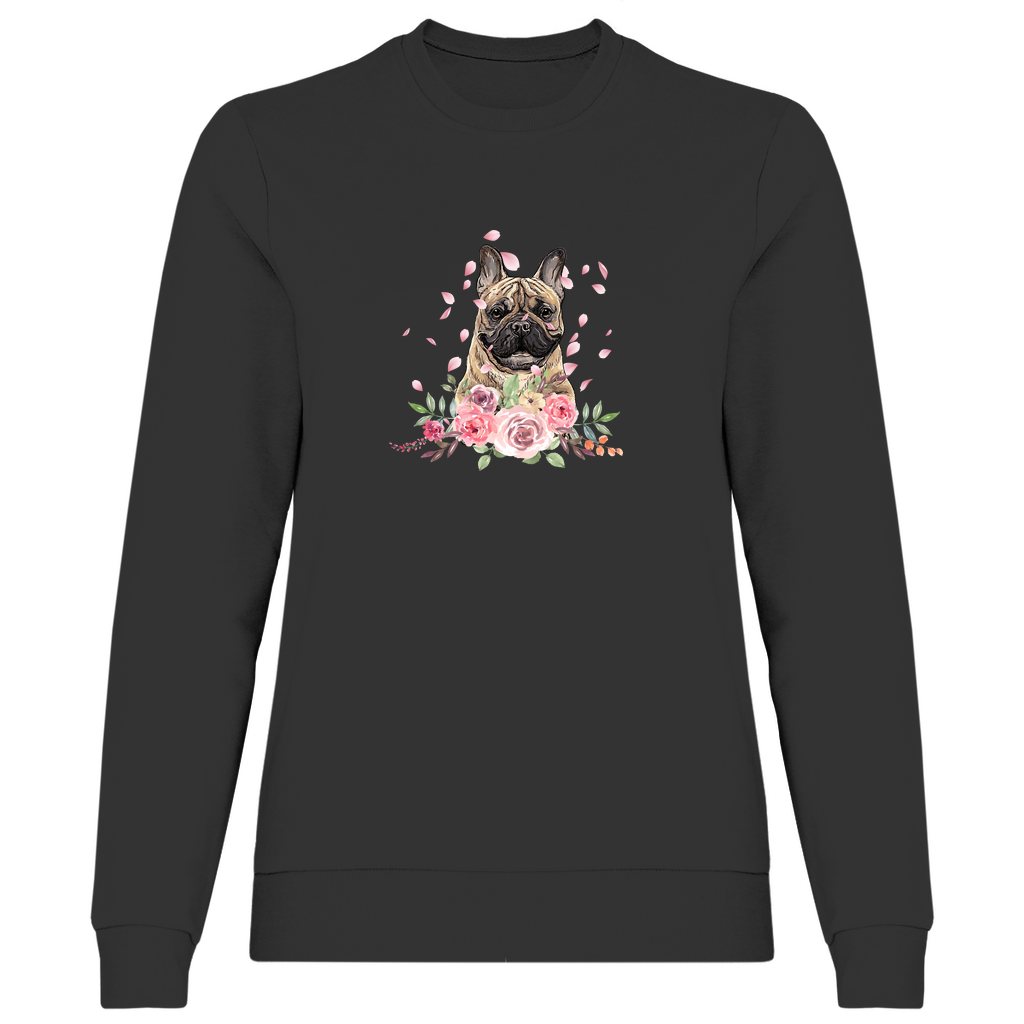 Flower Französische Bulldogge - Sweatshirt für Damen