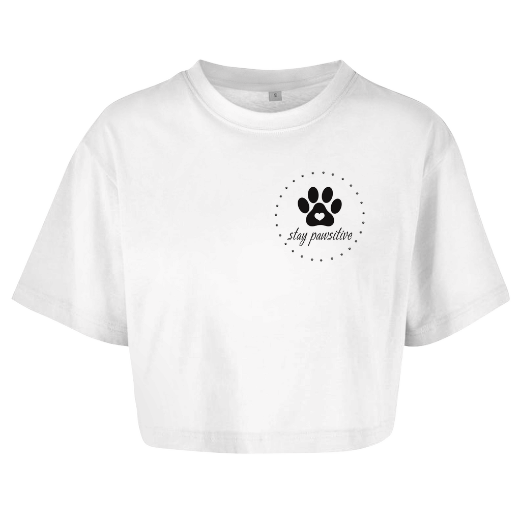 Stay Pawsitive - Oversize Crop Top für Damen