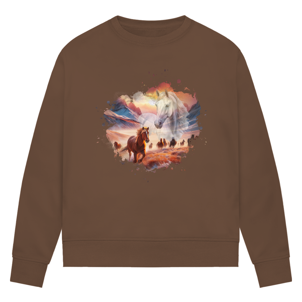 Liebe zu Pferden - Bio-Sweatshirt für Damen