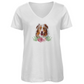 Flower Australian Shepherd - V-Shirt für Damen