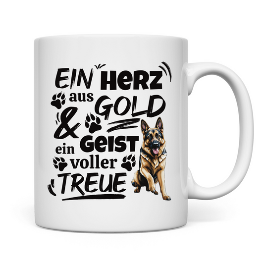 Herz aus Gold -Tasse
