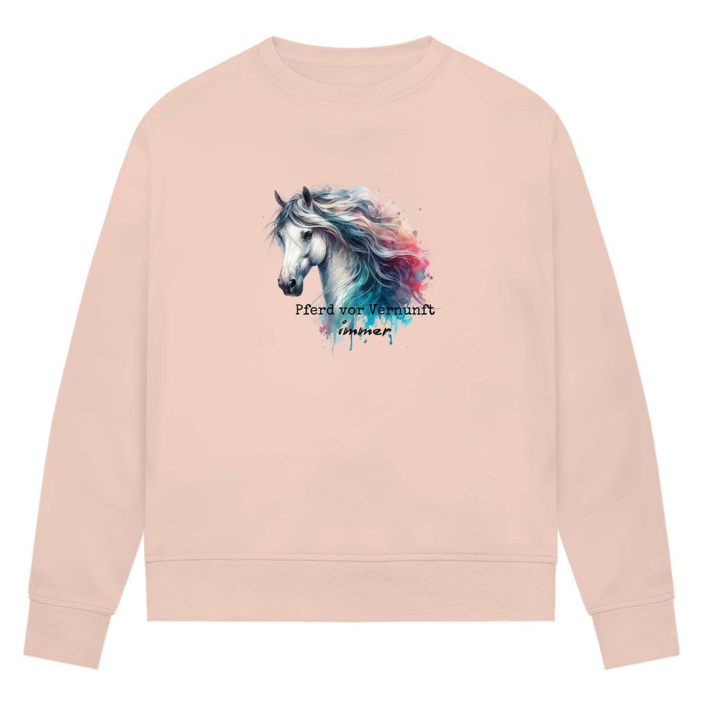 Pferd vor Vernunft - Bio-Sweatshirt für Damen