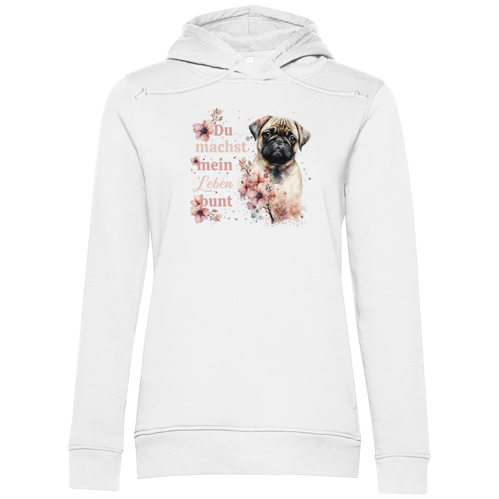 Pastell Mops - Bio-Hoodie für Damen