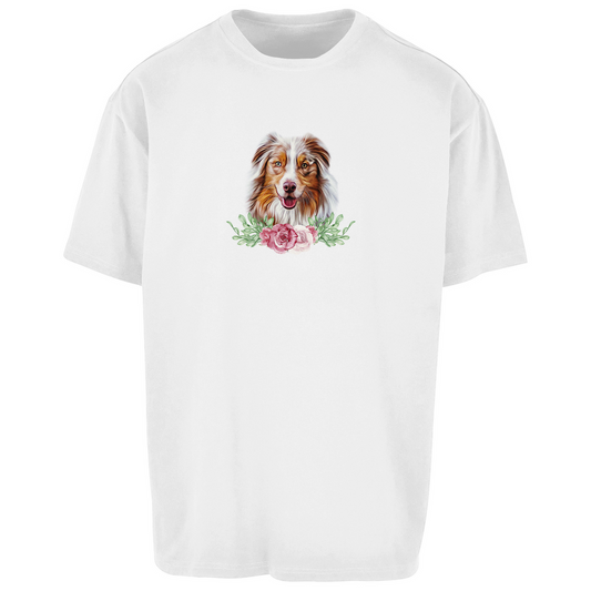 Flower Australian Shepherd - Oversize T-Shirt - Unisex