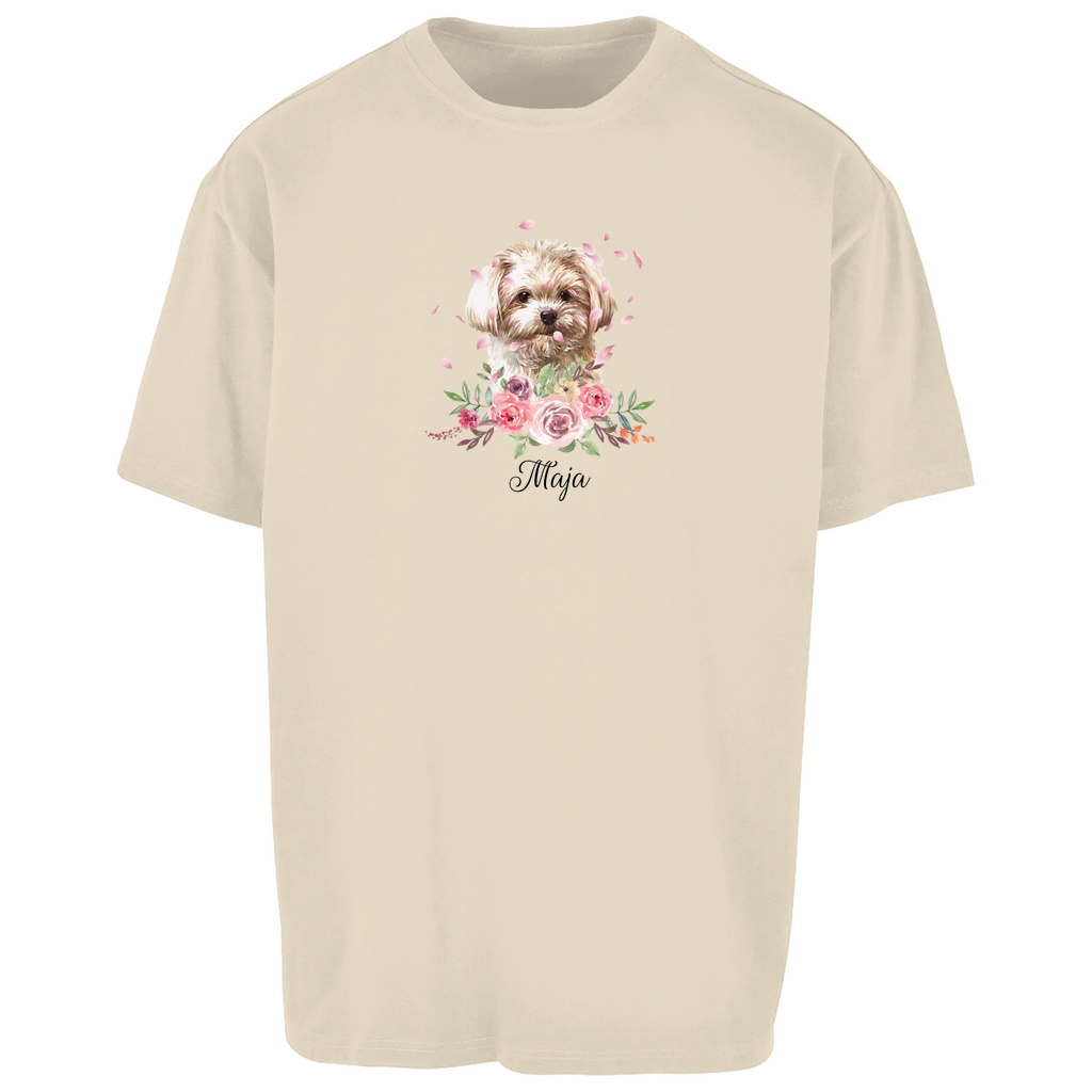 Flower Malteser - Oversize T-Shirt Unisex - Dein Wunschtext