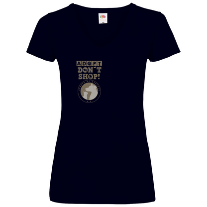 Strays of Streets Adopt Don´T Shop V-Shirt für Damen