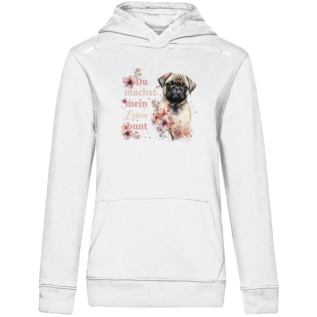 Pastell Mops - Bio-Hoodie für Damen