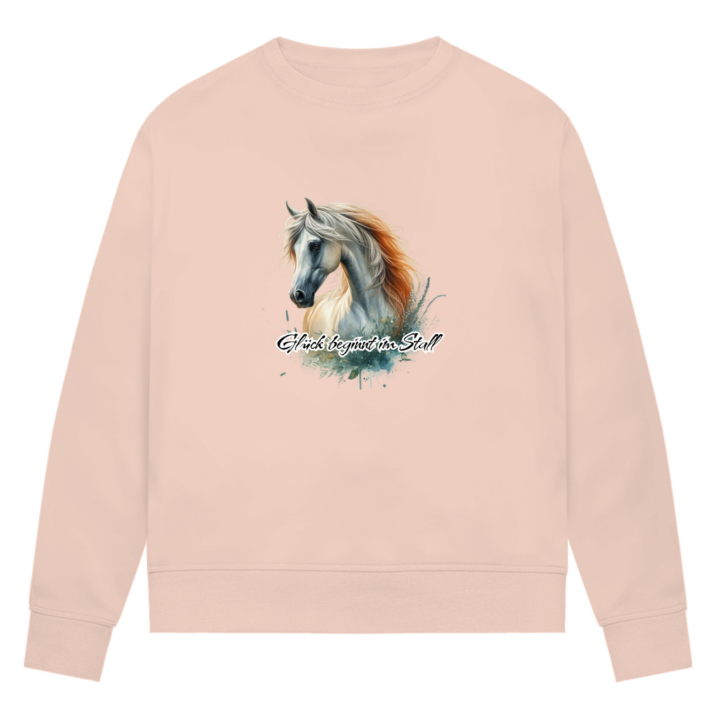 Glück beginnt im Stall - Bio-Sweatshirt für Damen