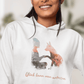 Glück kann man anfassen – Hoodie aus Bio-Baumwolle für Damen