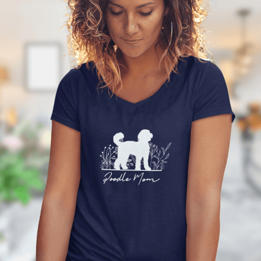 Pudel Mom - V-Shirt für Damen