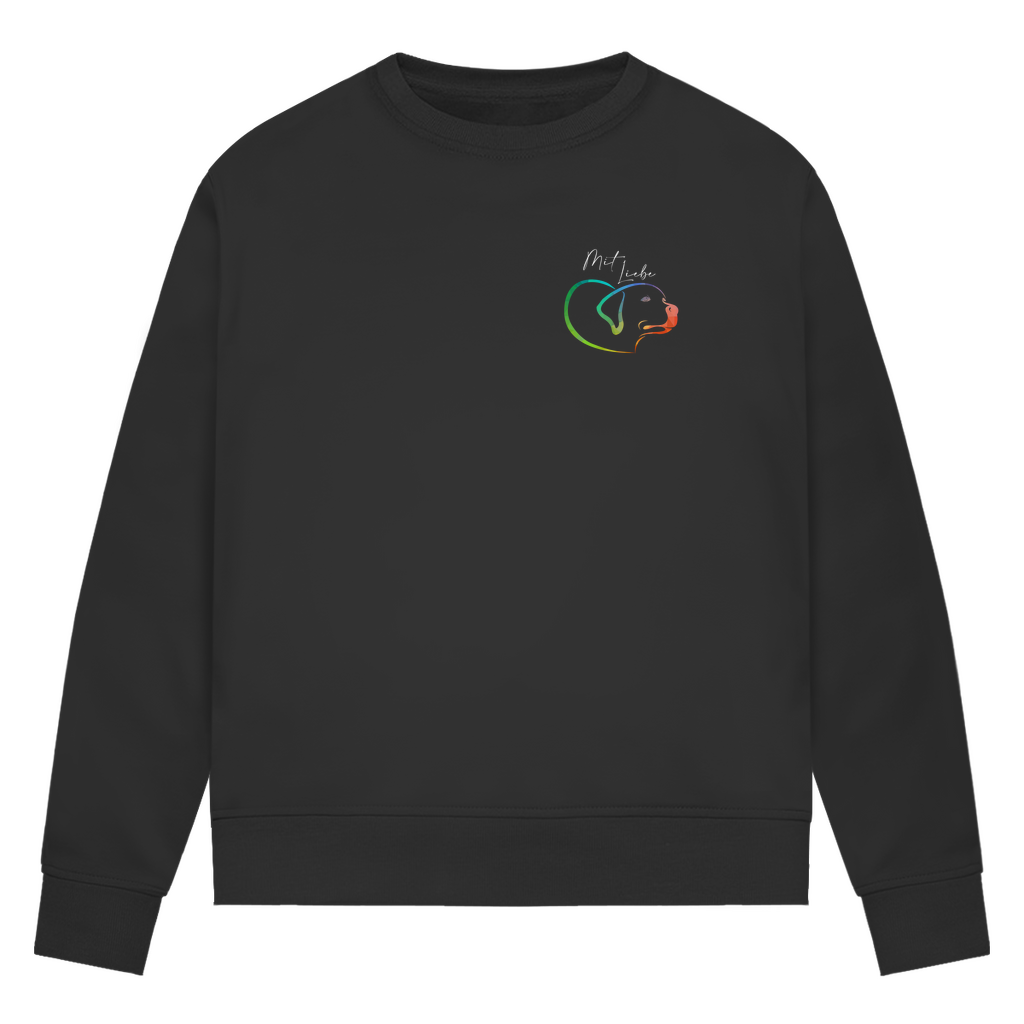 Mit Liebe - Bio-Sweatshirt für Damen |Brustmotiv