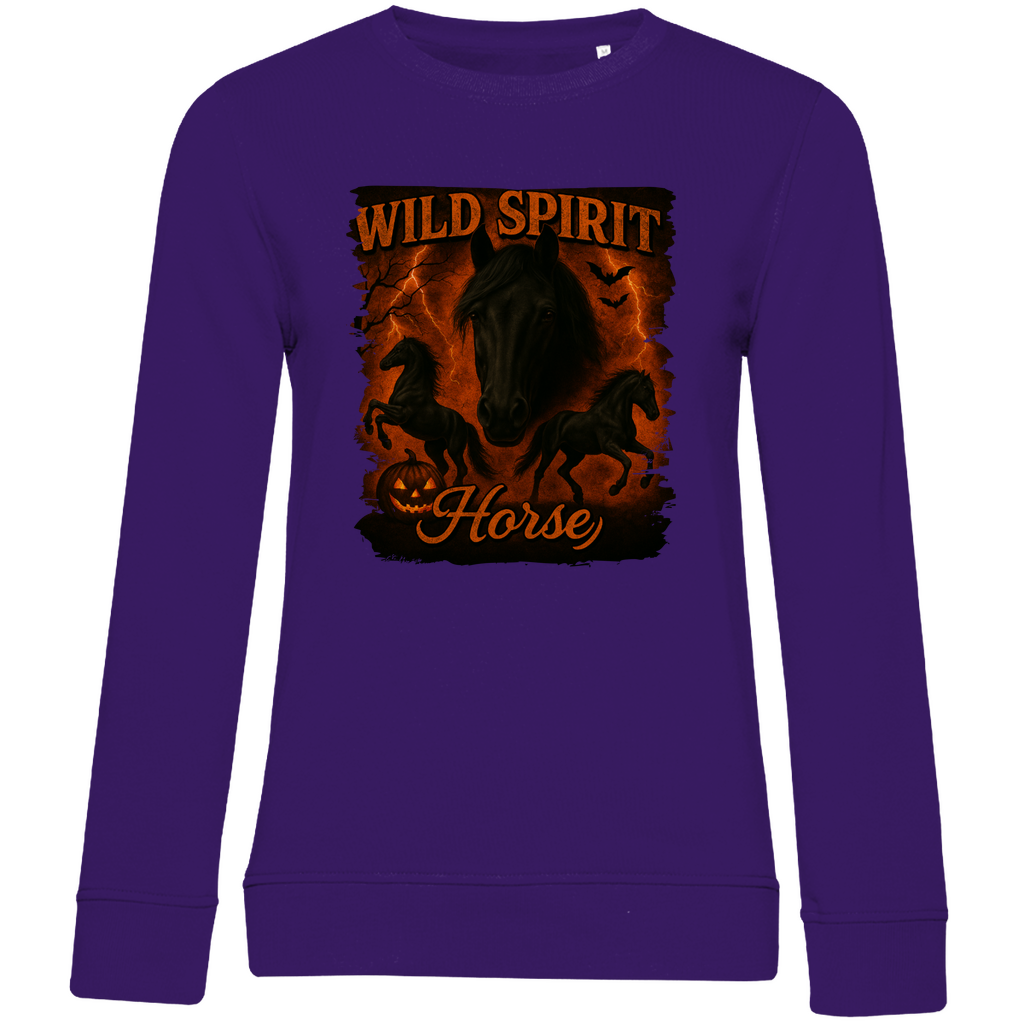 Black & Fire Horse - Bio-Sweatshirt für Damen