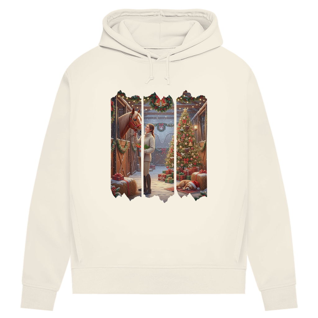 Weihnachtszauber im Stall - Bio-Hoodie für Damen
