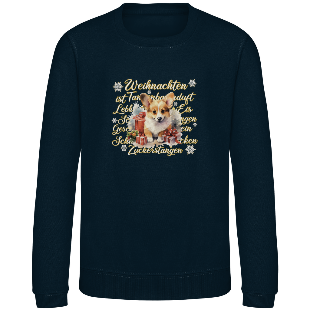 Weihnachten ist... Corgi - Sweatshirt für Kinder