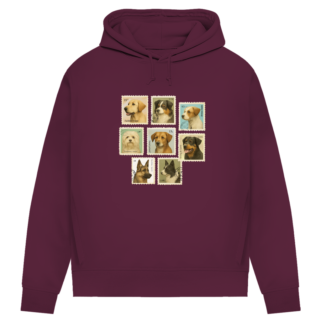 Briefmarken - Bio-Hoodie für Damen