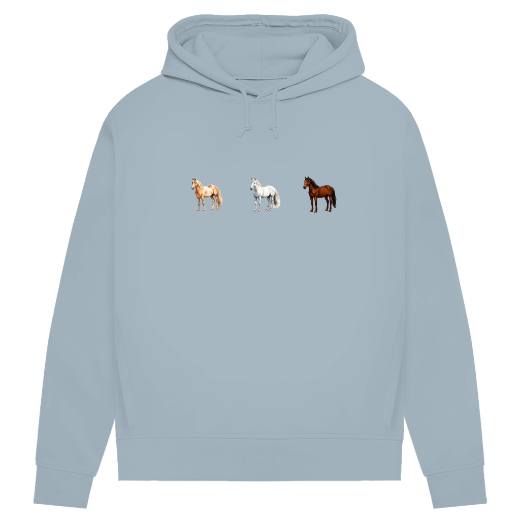 Pferde Trio - Bio-Hoodie für Damen