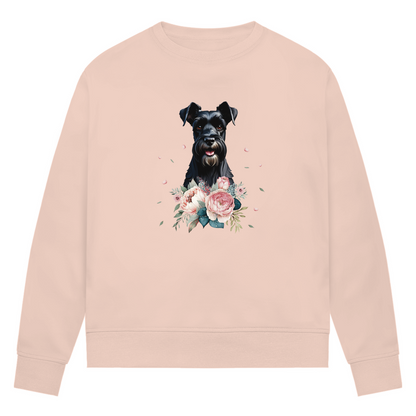 Flower Schnauzer - Bio-Sweatshirt für Damen