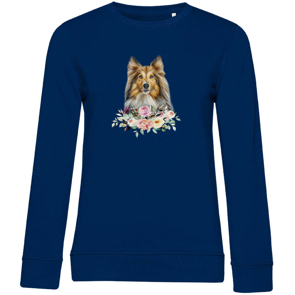 Flower Shetland Sheepdog - Bio-Sweatshirt für Damen