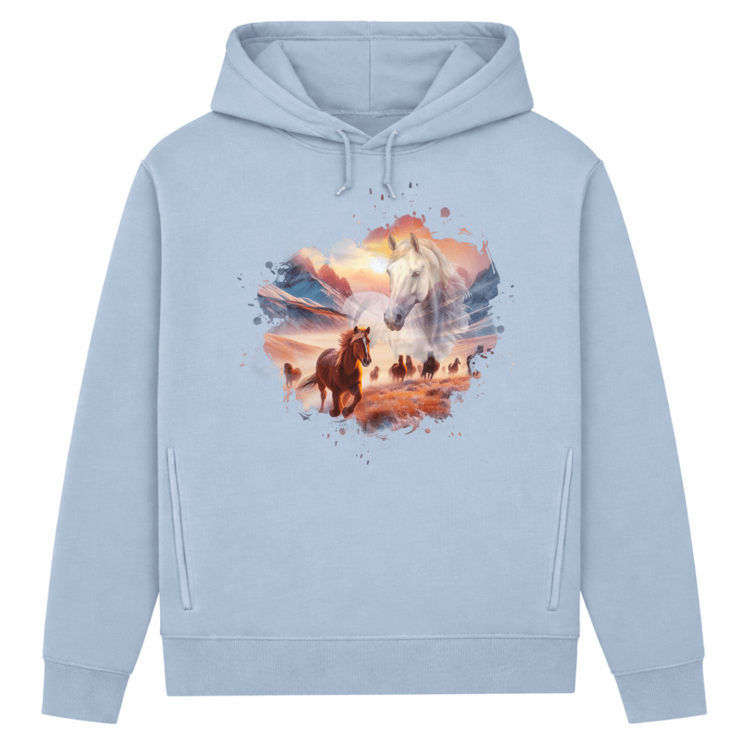 Liebe zu Pferden - Hoodie aus Bio-Baumwolle für Damen