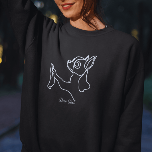 Chihuahua Team- Bio-Sweatshirt für Damen-Dein Wunschtext