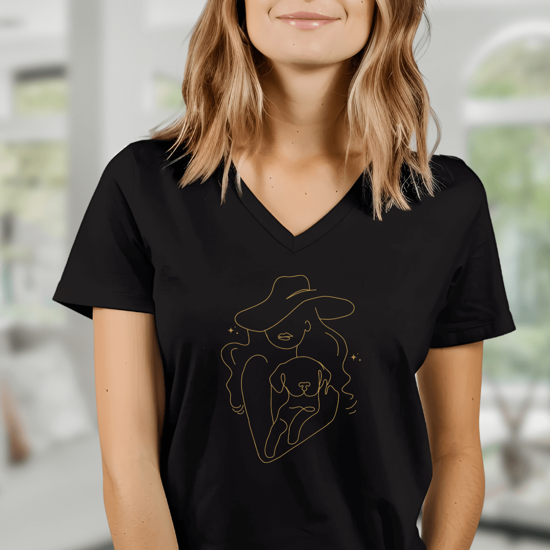 Umarmung - V-Shirt für Damen