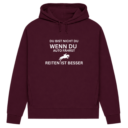Reiten ist besser– Hoodie aus Bio-Baumwolle für Damen