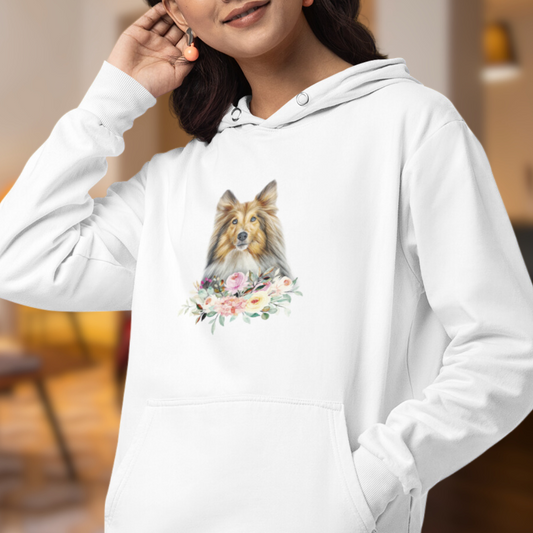 Flower Sheltie - Bio-Hoodie für Damen